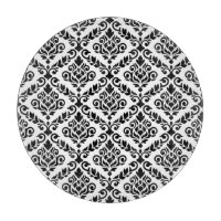 Prima Damask Muster Black auf Weiß