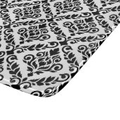 Prima Damask Muster Black auf Weiß Schneidebrett (Ecke)