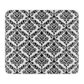 Prima Damask Muster Black auf Weiß Schneidebrett (Vorderseite)
