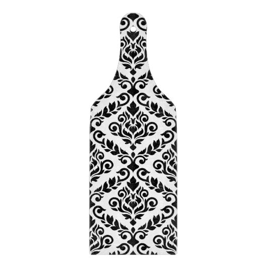 Prima Damask Muster Black auf Weiß Schneidebrett (Vorderseite)