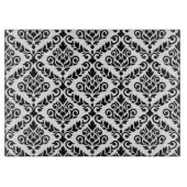 Prima Damask Muster Black auf Weiß Schneidebrett (Vorderseite)