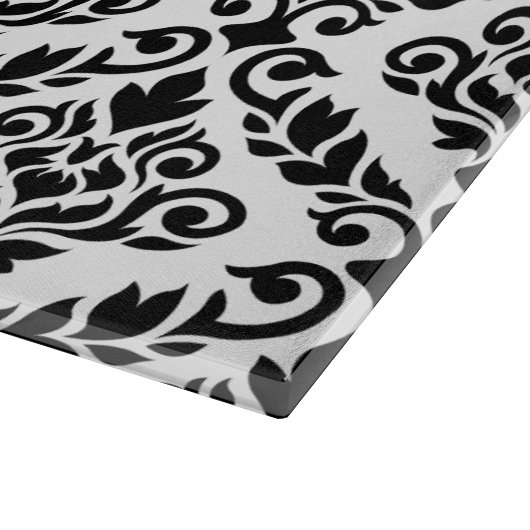 Prima Damask Muster Black auf Weiß Schneidebrett (Ecke)