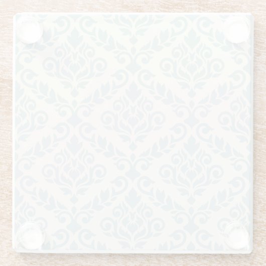Prima Damask Muster Blue auf Cream Glasuntersetzer (Rückseite)