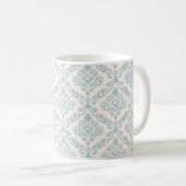 Prima Damask Muster Blue auf Cream Kaffeetasse (VorderseiteRechts)