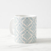 Prima Damask Muster Blue auf Cream Kaffeetasse (Vorderseite Links)