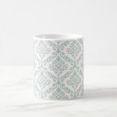 Prima Damask Muster Blue auf Cream Kaffeetasse (Mittel)