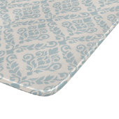 Prima Damask Muster Blue auf Cream Schneidebrett (Ecke)