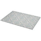 Prima Damask Muster Blue auf Cream Schneidebrett (Ecke)
