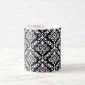 Prima Damask Muster Weiß auf schwarz Kaffeetasse (Mittel)