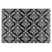 Prima Damask Muster Weiß auf schwarz Schneidebrett (Vorderseite)