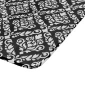 Prima Damask Muster Weiß auf schwarz Schneidebrett (Ecke)