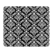 Prima Damask Muster Weiß auf schwarz Schneidebrett (Vorderseite)