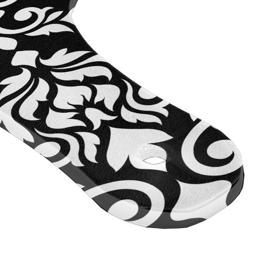 Prima Damask Muster Weiß auf schwarz Schneidebrett (Ecke)