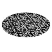 Prima Damask Muster Weiß auf schwarz Schneidebrett (Ecke)