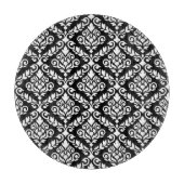Prima Damask Muster Weiß auf schwarz Schneidebrett (Vorderseite)