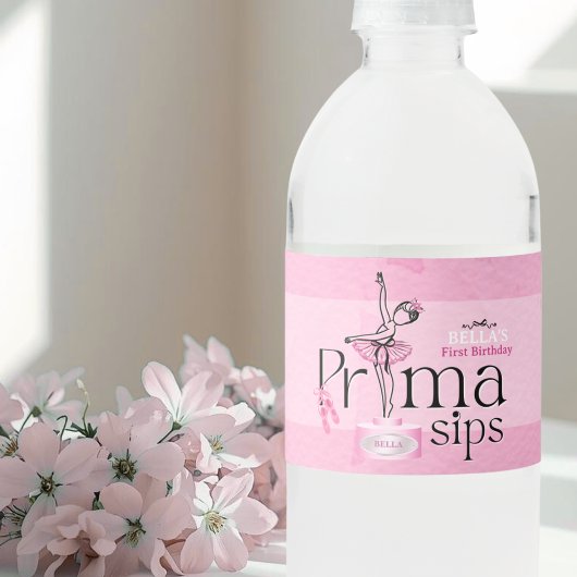 Prima Sips Birthday Water Bottle Label Wasserflaschenetikett