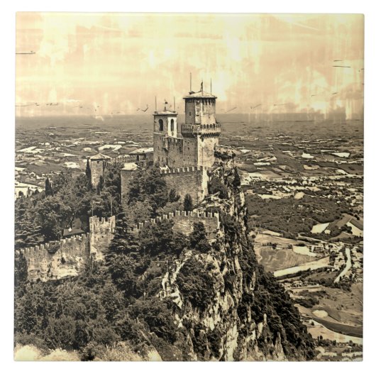 Prima Torre Guaita. Republik San Marino. Fliese (Vorderseite)