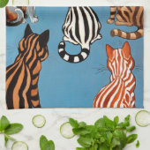 Primadonna von der Nacht, Louis Wain Geschirrtuch (Gefaltet)