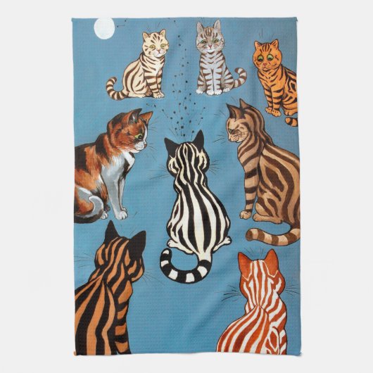 Primadonna von der Nacht, Louis Wain Geschirrtuch (Vertikal)