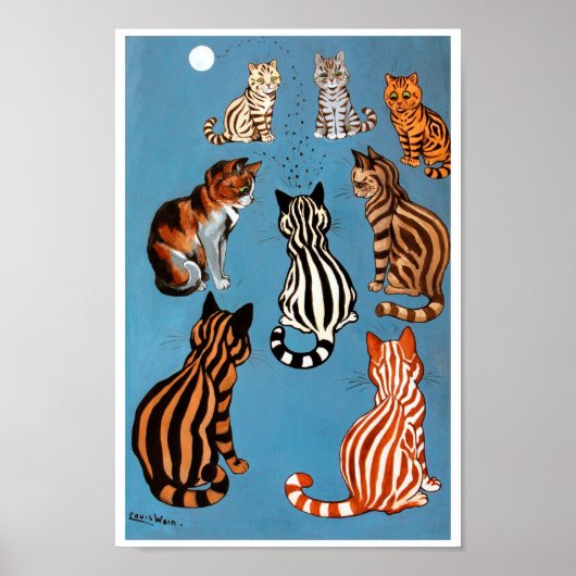 Primadonna von der Nacht, Louis Wain Poster (Vorne)