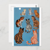 Primadonna von der Nacht, Louis Wain Postkarte (Vorne/Hinten)