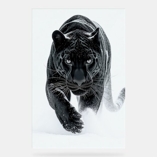 Primal Power 002 – schwarzer Panther Acrylschild (Vorderseite)