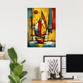 Primal Voyage — Abstrakter expressionistischer Seg Poster (Heimbüro)