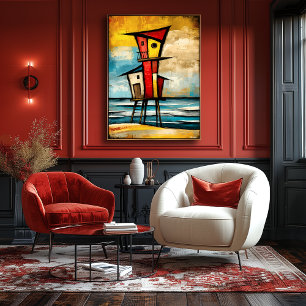 Primal Watch — Abstrakter Expressionistischer Turm Poster