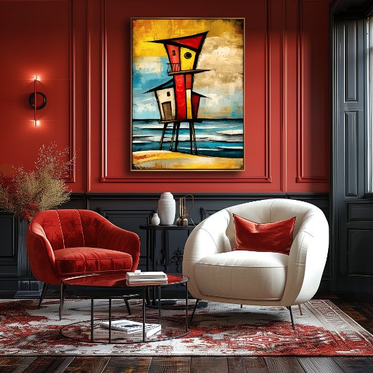 Primal Watch — Abstrakter Expressionistischer Turm Poster