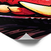 Primal Wolf Pack Snarling Fangs Horror Pop Art Poster (Ecke)