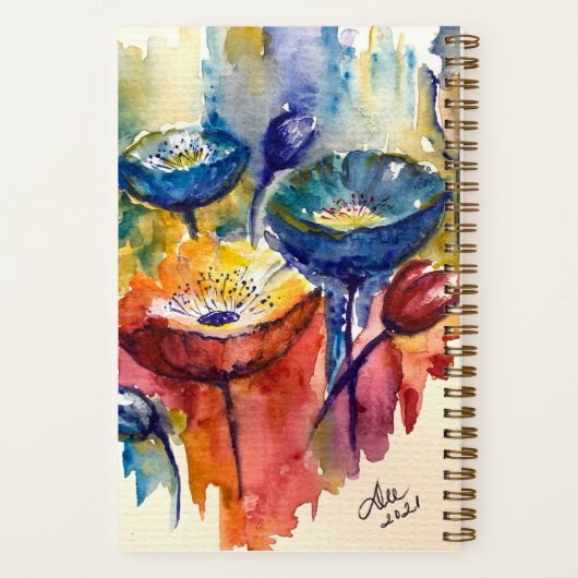 Primär-Blume-SpiralNotebook Notizblock (Rückseite)
