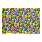 PRIMÄR-Happy-Allover-Perlen,GELBE-PILLOW-HÜLLEN Kissenbezug (Vorderseite-Links)