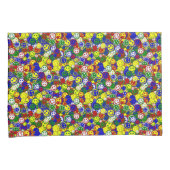 PRIMÄR-Happy-Allover-Perlen,GELBE-PILLOW-HÜLLEN Kissenbezug (Vorderseite-Rechts)