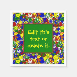 Primär-Happy-Face Beads 3-GREEN-PAPIER NAPKINS Serviette