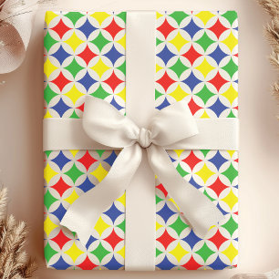 Primär-Regenbogen-Diamanten-Geburtstagsmuster Geschenkpapier