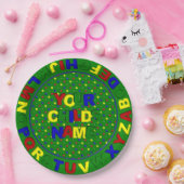 Primärdots Alphabet, Grünpapierplatte Pappteller (Party)