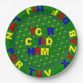Primärdots Alphabet, Grünpapierplatte Pappteller (Vorderseite)