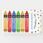 Primäre Crayons Stars 6 Klassenregeln Banner (Horizontal)