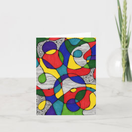 Primäre Doodles für geklappte leere Notizkarte Dankeskarte