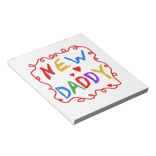 Primäre Farben - Geschenke von New Daddy Notizblock (angewinkelt)