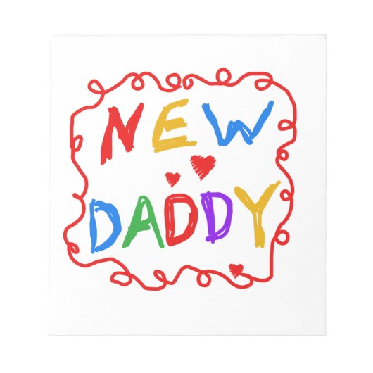 Primäre Farben - Geschenke von New Daddy Notizblock (Vorderseite)