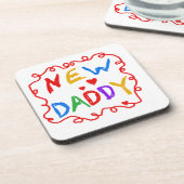 Primäre Farben - Geschenke von New Daddy Untersetzer (Linke Seite)