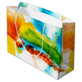 Primäre Hülle - Wasserfarben Große Geschenktüte (Rückseite Schrägansicht)