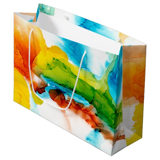 Primäre Hülle - Wasserfarben Große Geschenktüte (Vorderseite Schrägansicht)