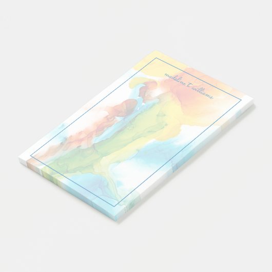 Primäre Hülle - Wasserfarben Post-it Klebezettel (angewinkelt)