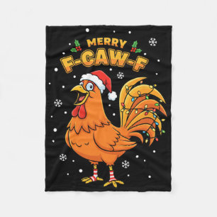 Primäre Nische Huhn, Froher F-caw-f Hahn Feiertag Fleecedecke