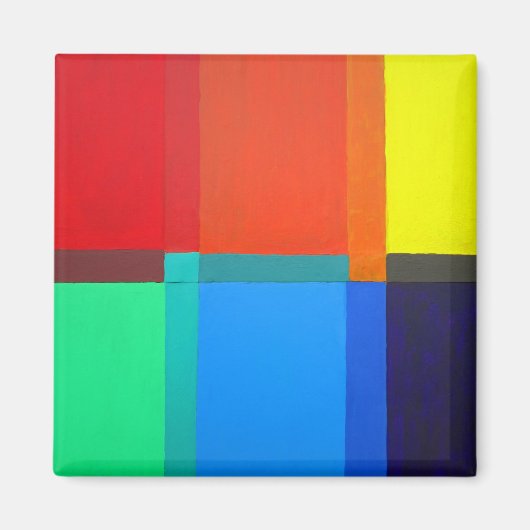 Primäre sekundäre Tertiärfarbe. Abstraktes Design Magnet (Vorne)