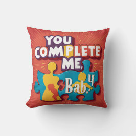 Primäres Farbpuzzle: Mama & Baby "You Complete me Kissen