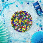 Primäres glückliches Gesicht Allover Beads Pappteller (Party)