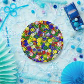 Primäres glückliches Gesicht Allover Beads Pappteller (Party)
